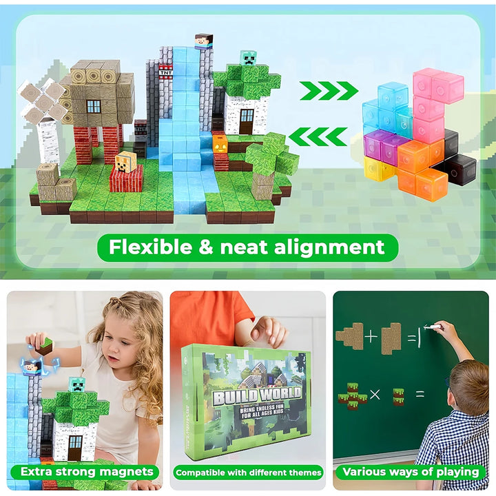 Magnetic Building Blocks - Toy Build Mine Magnet World Construction