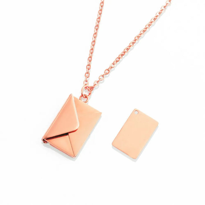 Envelope Love Letter Necklace for Women Stainless Steel Love You Gift