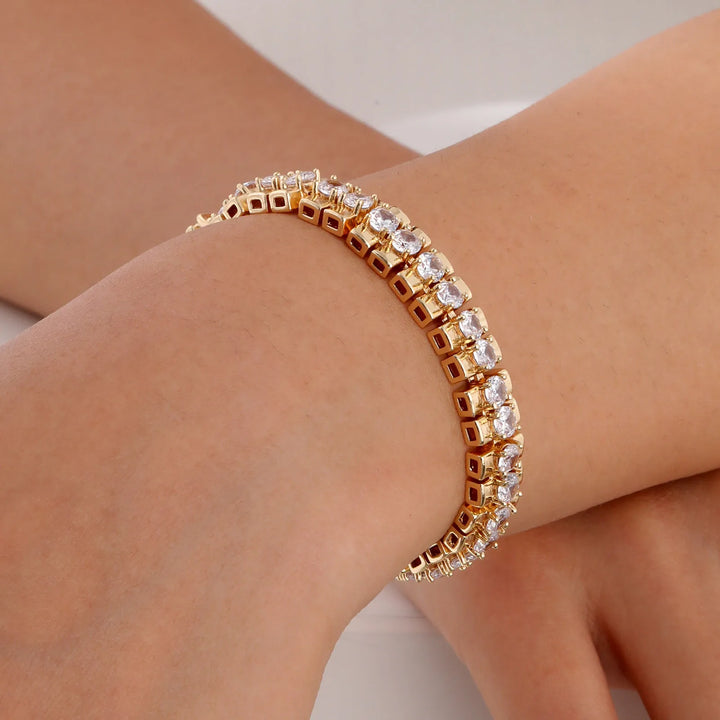 Paperclip Chain Bracelet 14k Gold Plated Stainless Steel