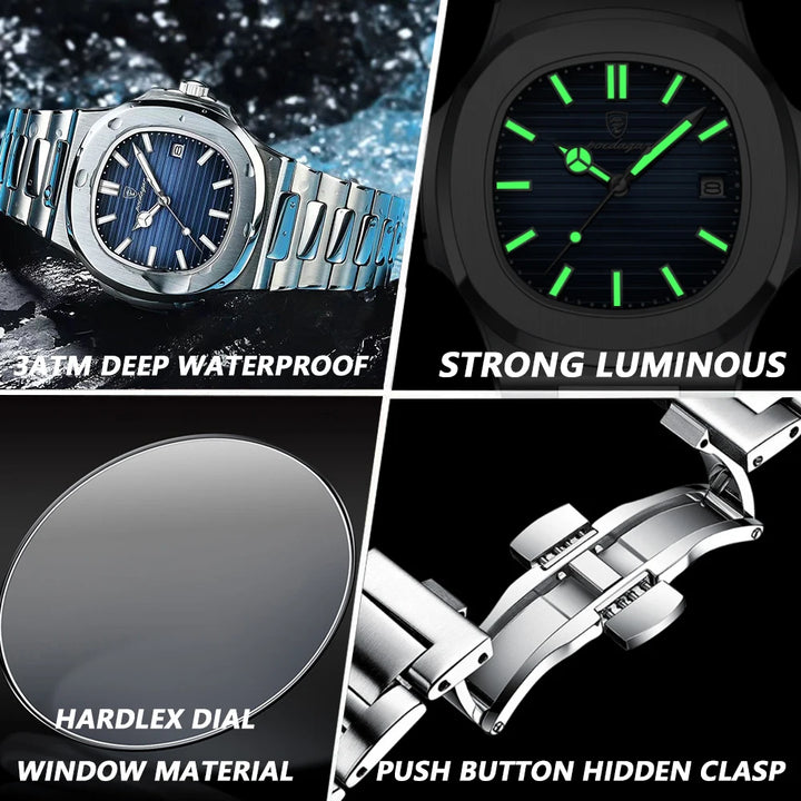 New POEDAGAR Luxury Watch Business Waterproof