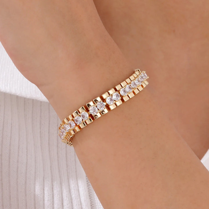 Paperclip Chain Bracelet 14k Gold Plated Stainless Steel