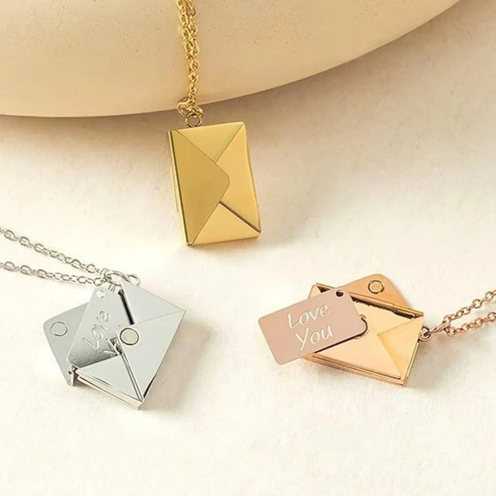 Envelope Love Letter Necklace for Women Stainless Steel Love You Gift